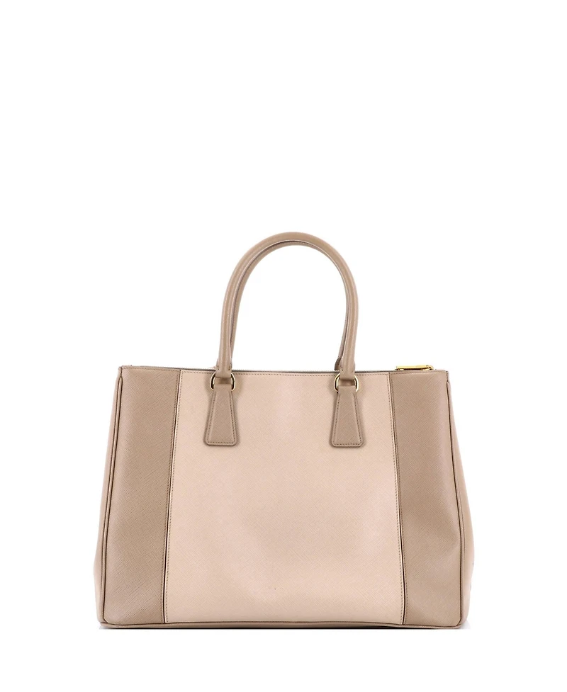 Pre-Owned Prada Medium Bicolor Double Zip Lux Tote Saffiano Leather