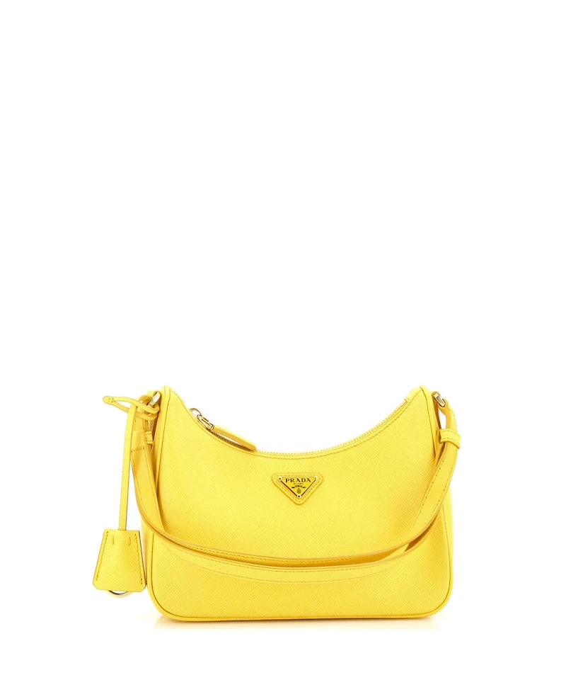 Pre-Owned Prada Mini Re-Edition Hobo Saffiano Leather