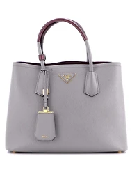 Pre-Owned Prada Medium Cuir Double Tote Saffiano Leather