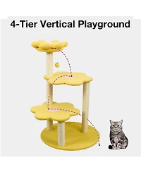 Aostirmotor Multi-Level Cat Tree with Removable Perch & Scratching Posts – Includes Hanging Toy