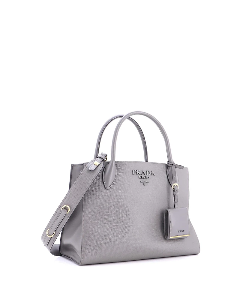 Pre-Owned Prada Medium Monochrome Tote Saffiano with City Calf