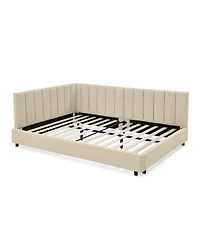 flynama Velvet Tufted Daybed Backrest Armrest