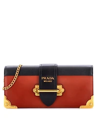 Pre-Owned Prada Cahier Chain Clutch City Calf and Saffiano