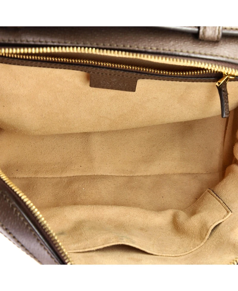 Pre-Owned Gucci Small Ophidia Zip Around Camera Bag Gg Coated Canvas