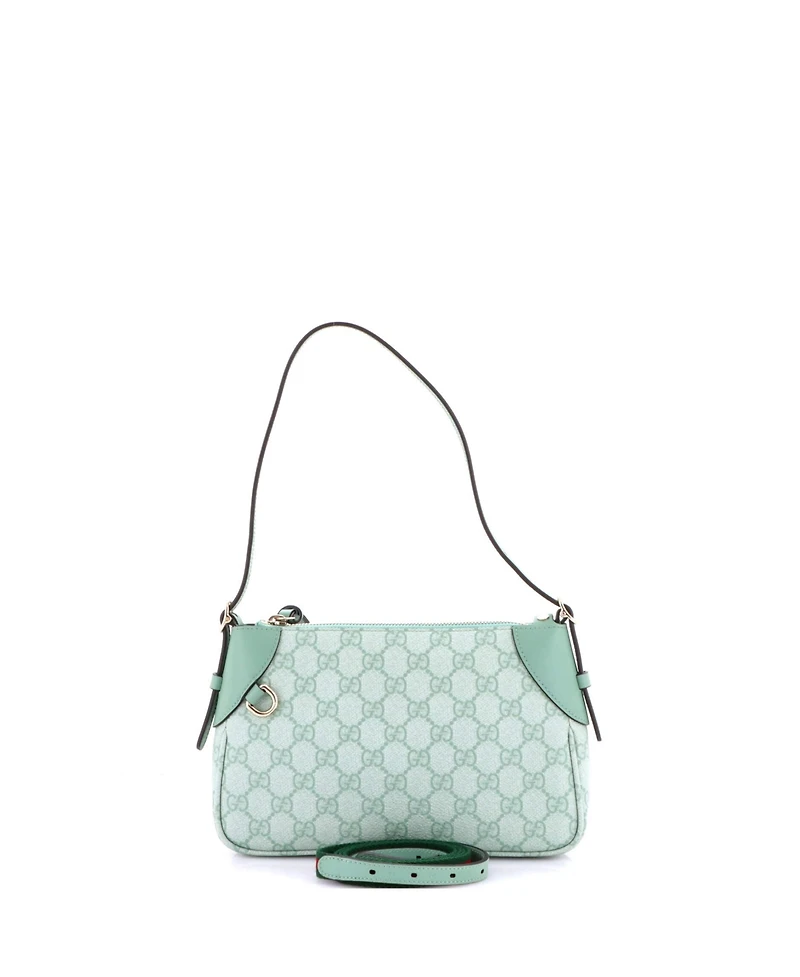 Pre-Owned Gucci Small Emblem Shoulder Bag Gg Coated Canvas with Leather