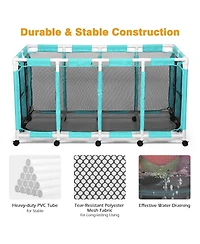 Yescom 274 Gallon Pool Float Storage Bin Blue Cover Replacement Rolling Raft Noodles Cart Organizer