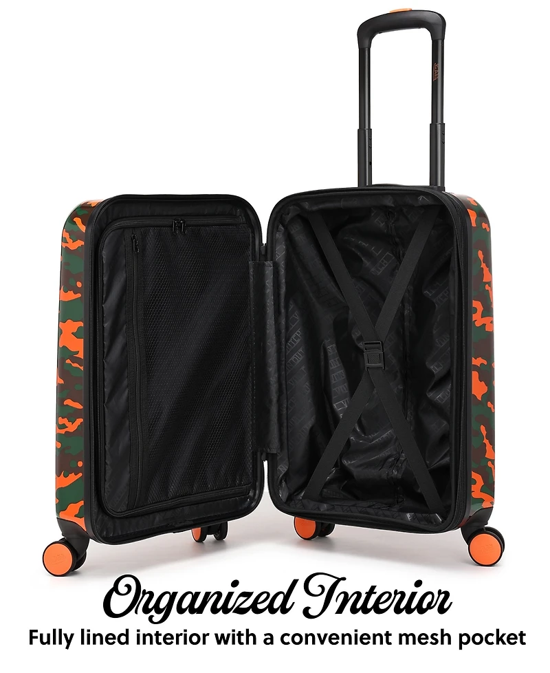 Von Dutch Camo Small Expandable Hardside Carry-On Spinner Suitcase