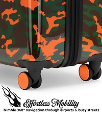 Von Dutch Camo Small Expandable Hardside Carry-On Spinner Suitcase
