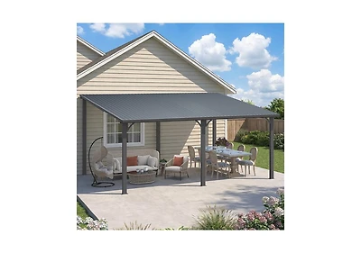 Aecojoy Hardtop Gazebo Outdoor Pergola Lean to Metal Pergolas