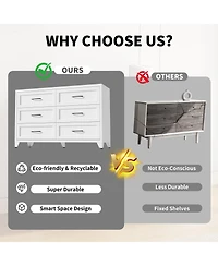 Rainsken 6 Drawer Dresser for Bedroom