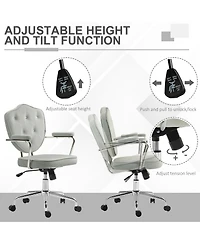 Boyel Living Cute Home Office Chair with Button Tufted Velvet-Feel Fabric