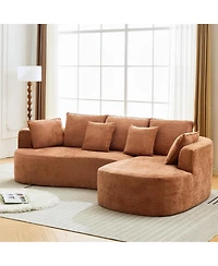 gaomon 106" Curved Modular Sectional Sofa with Throw Pillows, Luxury Chenille Boneless Cloud Couch