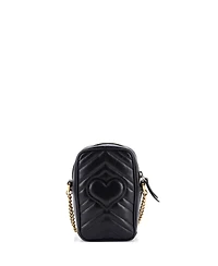 Pre-Owned Gucci Mini Gg Marmont Vertical Phone Crossbody Bag Matelasse Leather