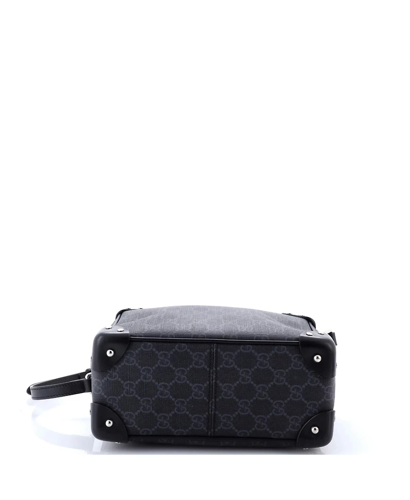 Pre-Owned Gucci Trunk Shoulder Bag Gg Coated Canvas with Studded Leather