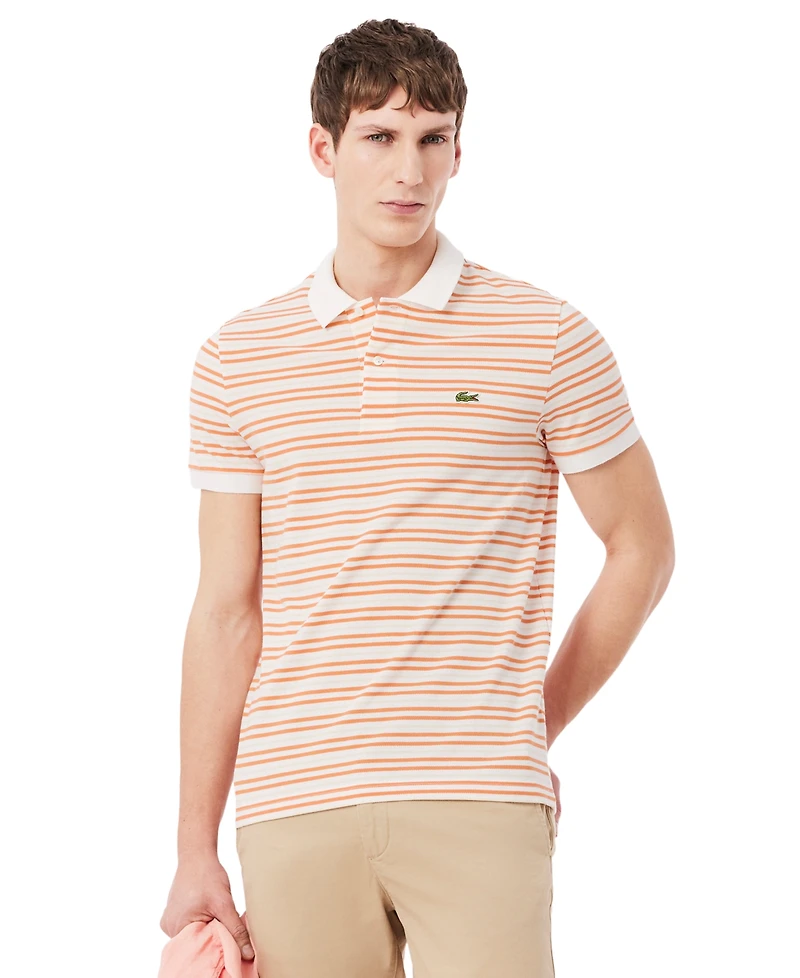 Lacoste Men's Classic Fit Striped Pique Polo Shirt
