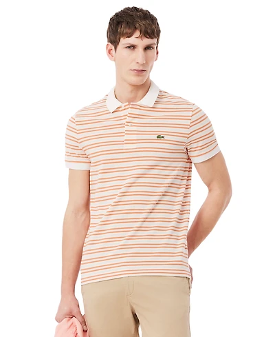 Lacoste Men's Classic Fit Striped Pique Polo Shirt