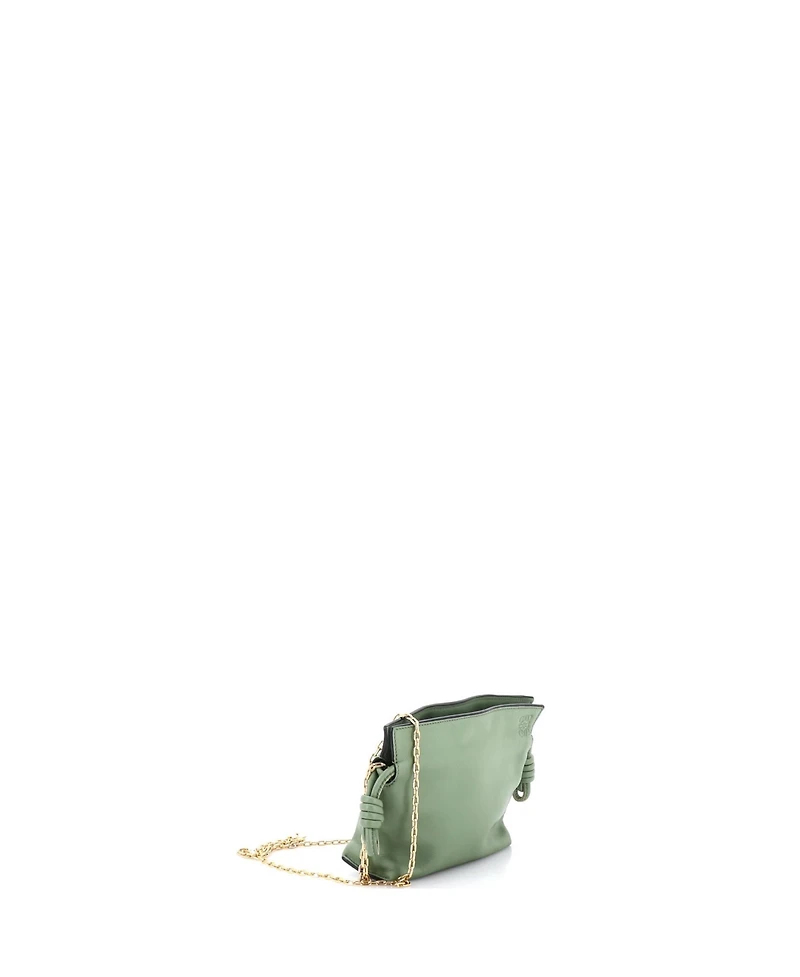 Pre-Owned Loewe Nano Flamenco Knot Chain Clutch Leather