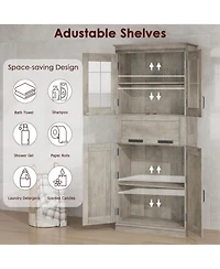 gaomon Tall Bathroom Cabinet, Storage Cabinet with Door and Drawer, Adjustable Shelf, Storage Freestanding for Laundry Room, Kitchen