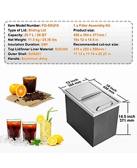 Mecale 18 x 12 x 14.5 Inch Drop-In Stainless Steel Ice Chest, 40.9 Qt with Sliding Lid