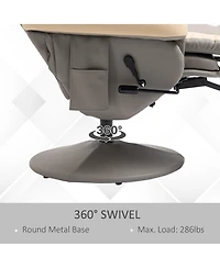 Boyel Living Manual Recliner Armchair Pu Leather Lounge Chair Adjustable Leg Rest 360degree(s) Swivel