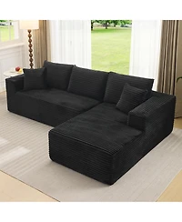 gaomon Sectional Couches for Living Room, L-Shaped Plush Corduroy Fabric Upholstered Modular Sectional Couches