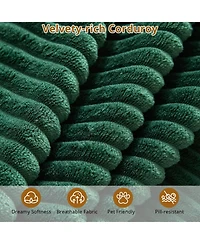 gaomon 137" U-Shaped Modular Sectional Sofa, 4-Piece Corduroy Cloud Couch with Double Chaise