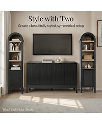 Best Choice Products 72" Tall Narrow Storage Cabinet w/ Adjustable Shelves, 4-Tier Modern Arched Bookcase - Narrow