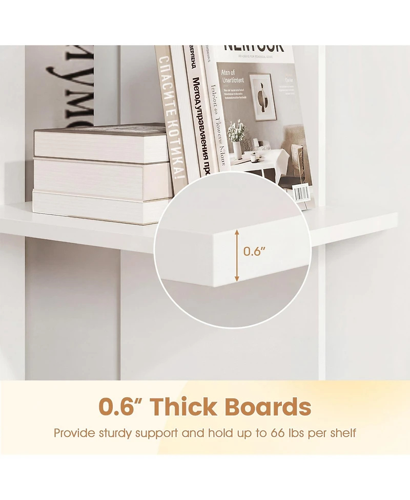 Slickblue 3 Tier Wood Bookcase with Anti Tip Safety Kit Storage Shelf