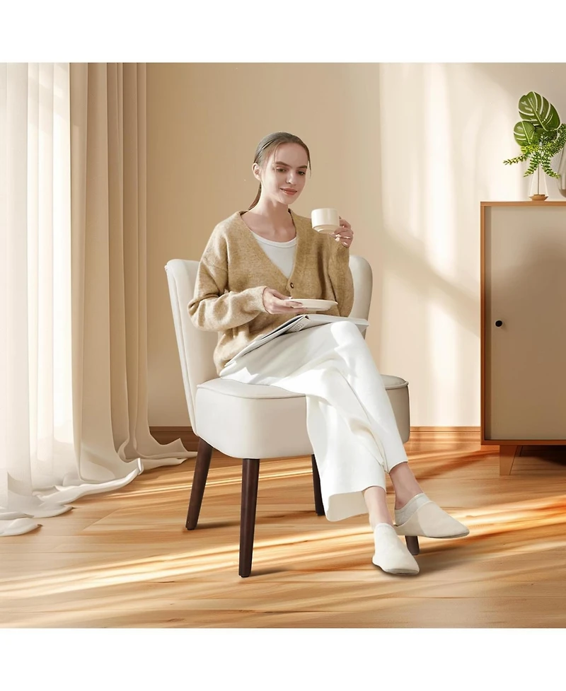 gaomon Modern Velvet Accent Chair Set of 2 with Wood Legs