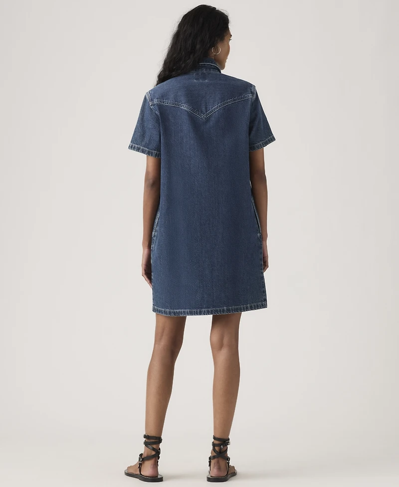 Levi's Women's Louisa Short-Sleeve Collared Cotton Denim Dress