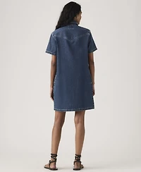 Levi's Women's Louisa Short-Sleeve Collared Cotton Denim Dress