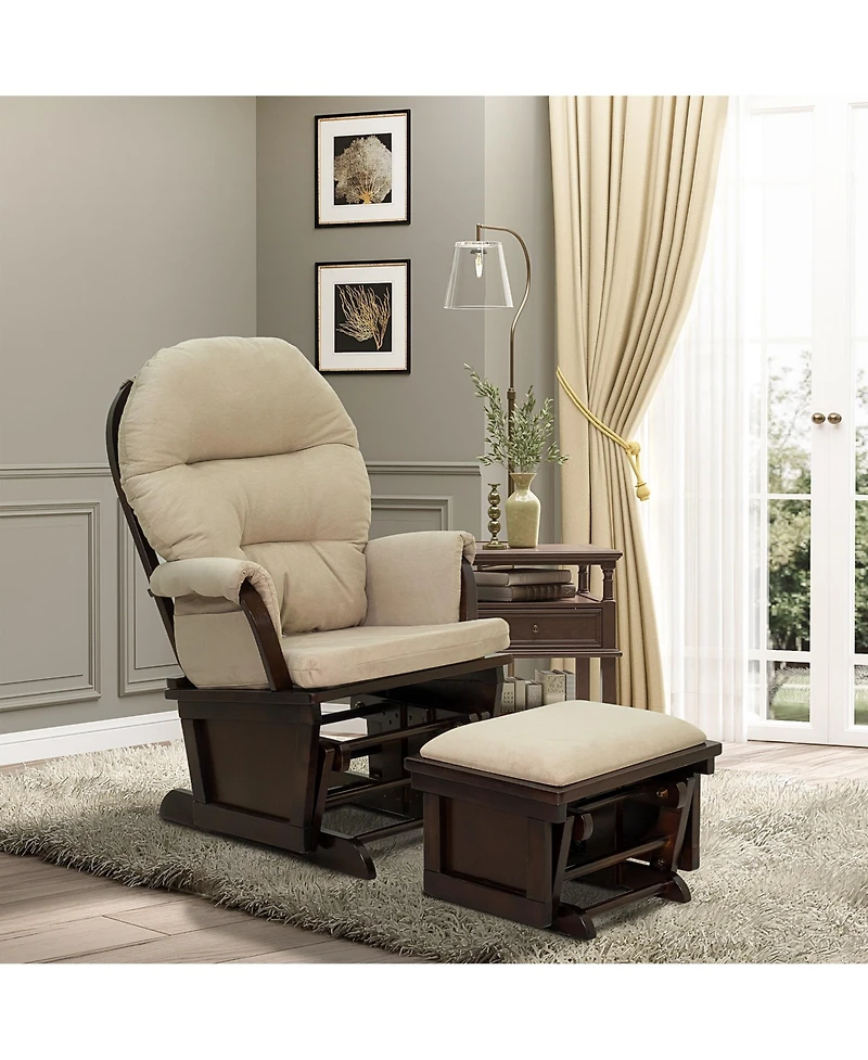 Boyel Living Nursery Glider Rocking Chair with Ottoman and Thick Padded Cushion