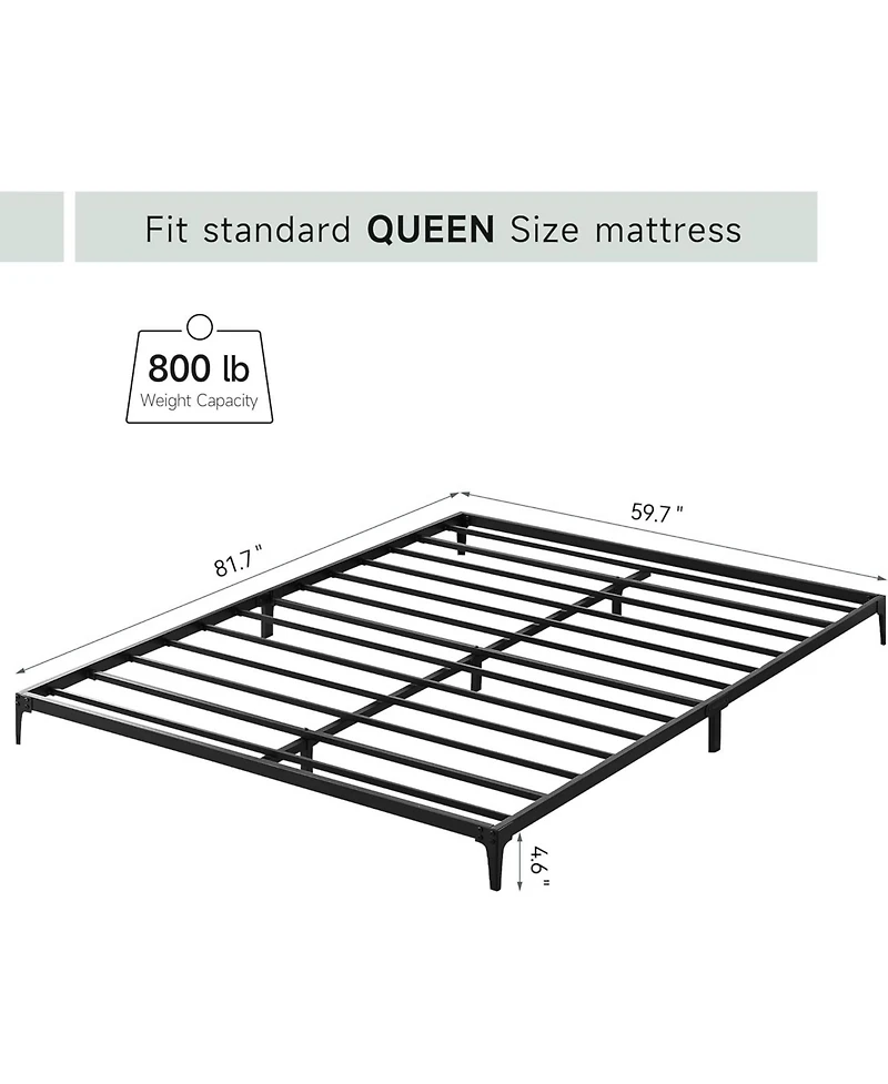 gaomon Heavy Duty Metal Bed Frame with Under Bed Storage, Steel Slat Support, Anti-Slip, No Box Spring, Queen