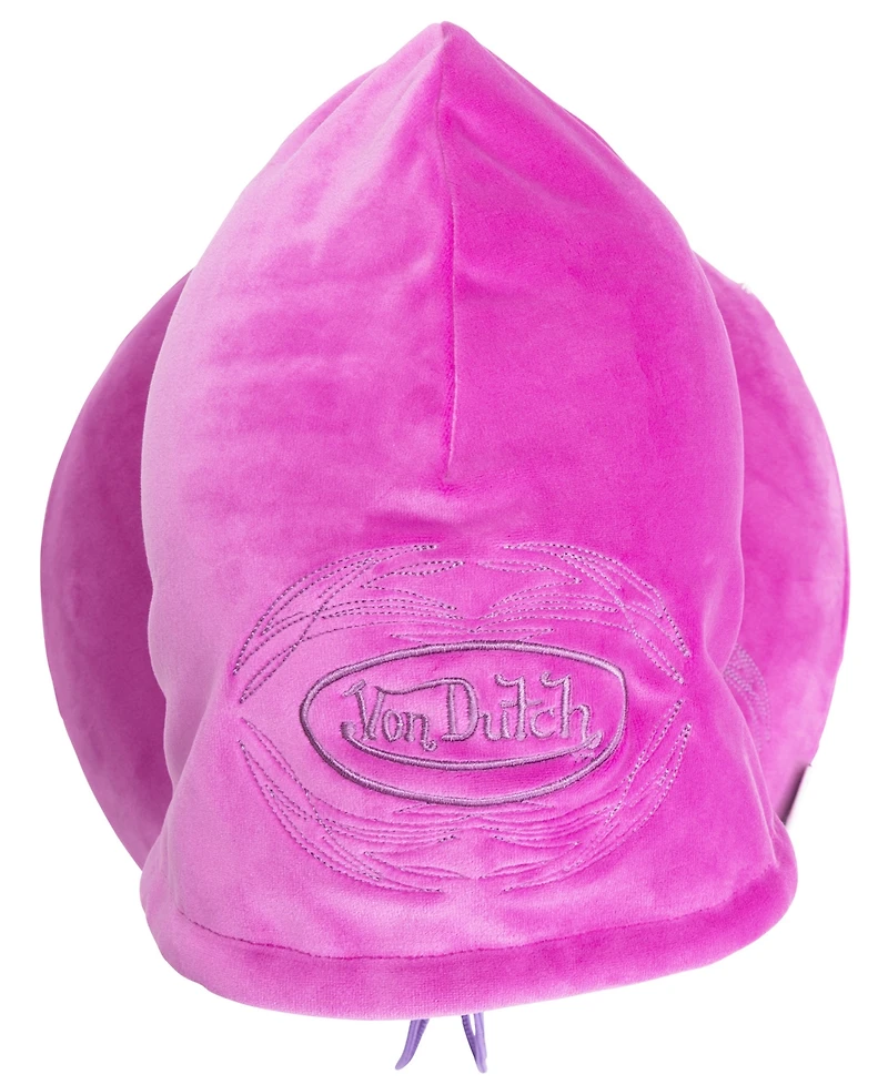 Von Dutch Pinstripe Hooded Memory Foam 11" Travel Neck Pillow