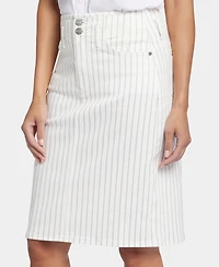 Nydj Petite High-Waist Button Closure Skirt