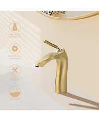 Busdays Brushed Gold Single Handle Lavatory Basin Sink Faucet