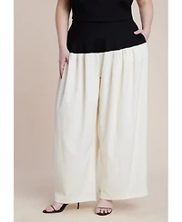 Eloquii Women's Plus Colorblocked Wide Leg Pant
