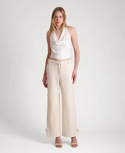 Avec Les Filles Women's Patchwork Wide Leg Jeans