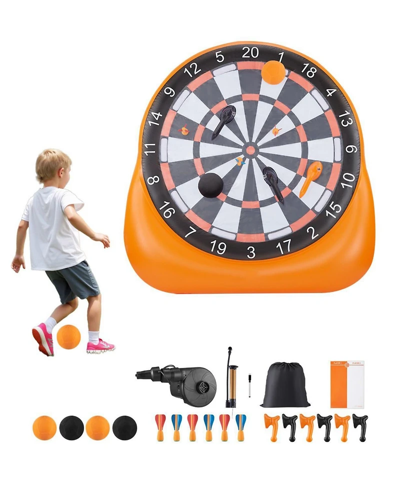 Mecale 6 Ft Inflatable Soccer Dart Board with Balls and Air Pump