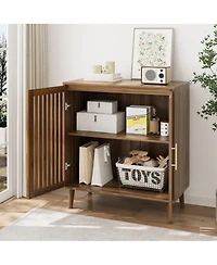 sumyeg Farmhouse Storage Cabinet With Louvered Doors