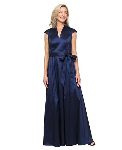 Alex Evenings Women's Stretch Taffeta V-Neck Ball Gown