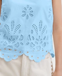 On 34th Women's Cotton Sleeveless Eyelet Tank Top, Macy's Exclusive