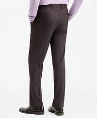 Tallia Men's Classic-Fit Brown & Blue Check Suit Separate Pants