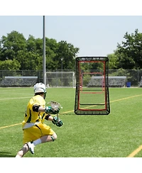 Mecale 4 x 7 Ft Lacrosse Rebounder Net with Adjustable Angle and Target