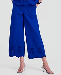 On 34th Women's Linen-Blend Cutwork-Hem Pull-On Pants, Macy's Exclusive