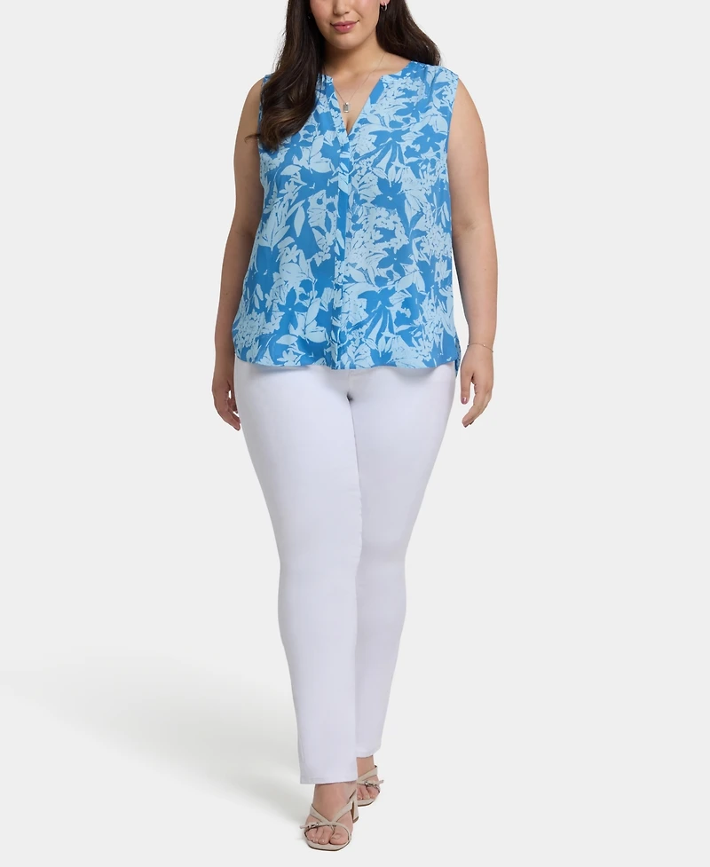 Nydj Plus Sleeveless Pintuck Top