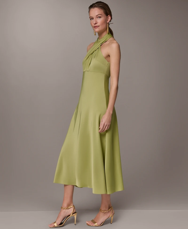 Donna Karan New York Petite Halter Neck Midi Dress