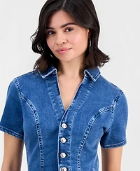 Guess Women's Janna Short-Sleeve Denim Dress