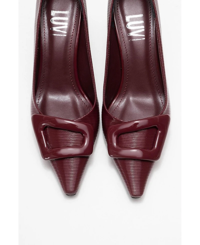 Prologue Shoes Women's Astra Buckle Pointed Toe Pump