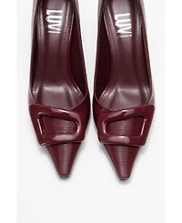 Prologue Shoes Women's Astra Buckle Pointed Toe Pump